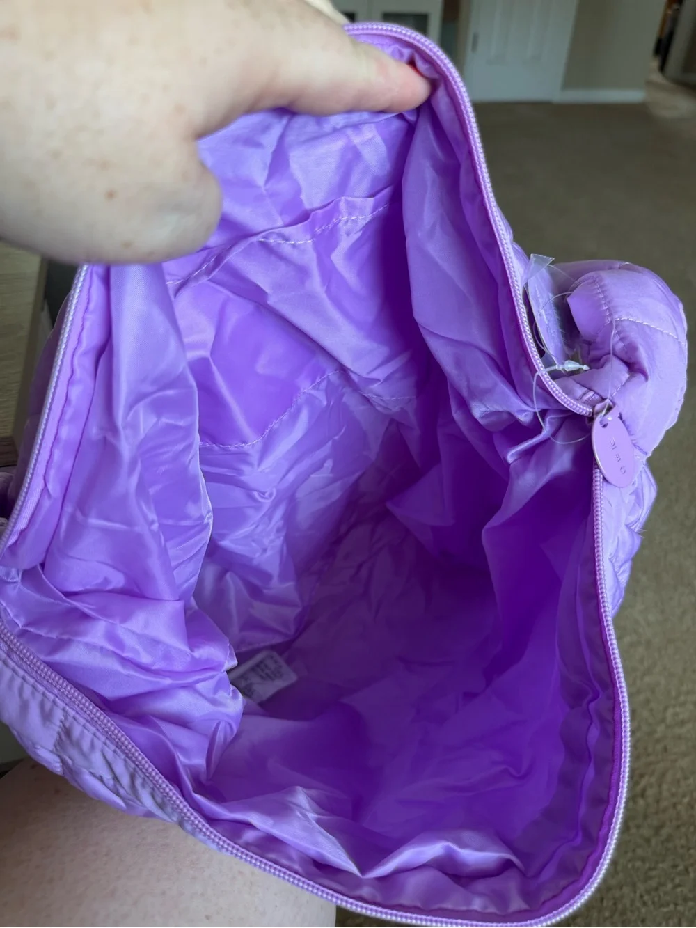 Ulta Beauty Quilted Lilac Shoulder Bag